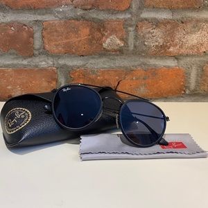 Round Double Bridge Black Ray-Ban Sunglasses